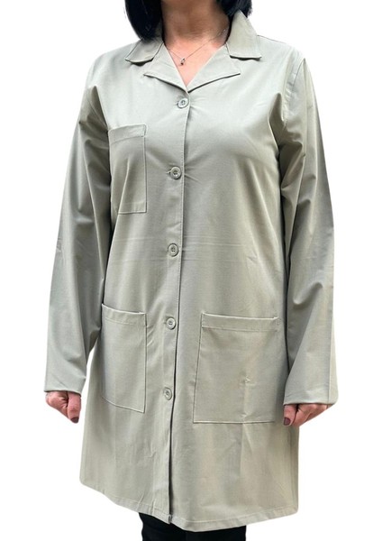 Kadın Doktor Önlüğü Apaj Yaka Bej indirimleri