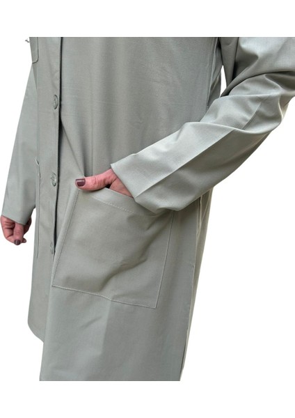 Kadın Doktor Önlüğü Apaj Yaka Bej