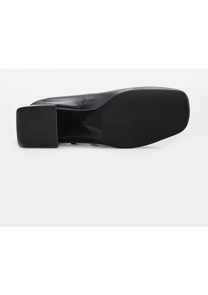 Hakiki Deri Kadın Kalın Topuklu Ayakkabı 010ZA8714