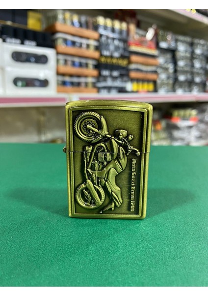 Motosiklet Figürlü Metal Benzinli Çakmak