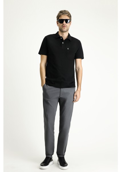 Cepli Polo Yaka Regular Fit Nakışlı Pamuk Tişört