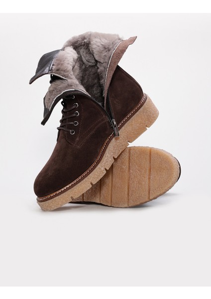 Hakiki Deri Kürklü Kadın Klasik Bot 657KZA2504