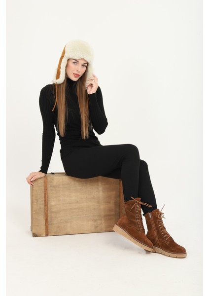 Hakiki Deri Kürklü Kadın Klasik Bot 657KZA2504