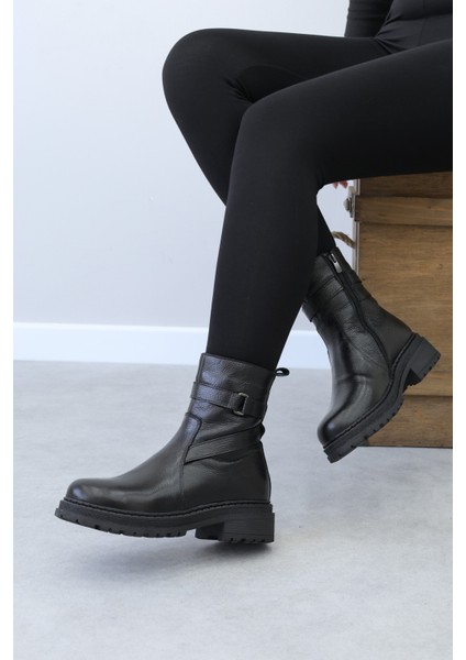 Hakiki Deri Kürklü Kadın Klasik Bot 257KZA627 indirimleri