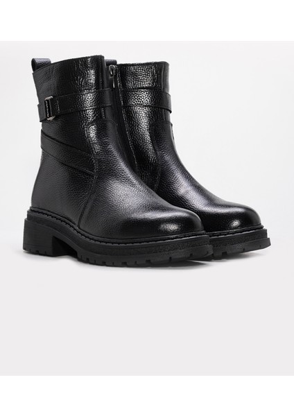 Hakiki Deri Kürklü Kadın Klasik Bot 257KZA627