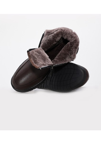 Hakiki Deri Kürklü Kadın Klasik Bot 583KZA2602