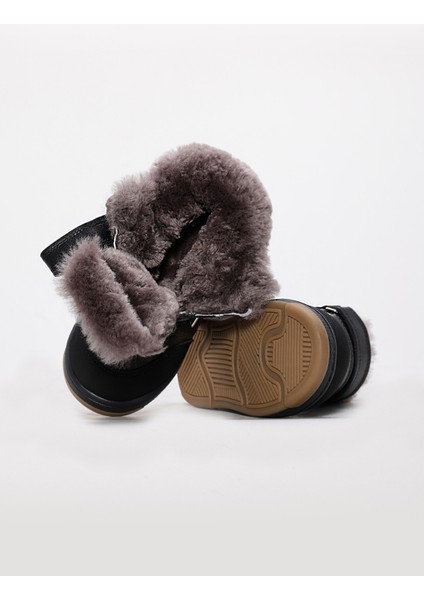 Hakiki Deri Kürklü Unisex Çocuk Klasik Bot 157KXA2715