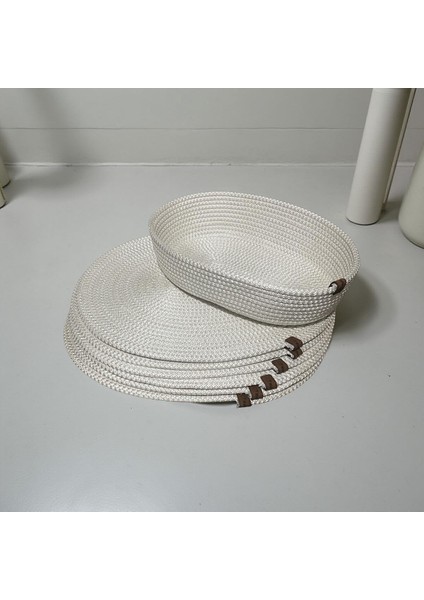 7 Parça Krem Jüt Supla / Amerikan Servis Lux Sunum Tabak Altlığı