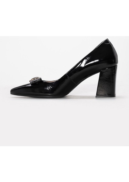 Hakiki Deri Kadın Kalın Topuklu Ayakkabı 215ZA3164