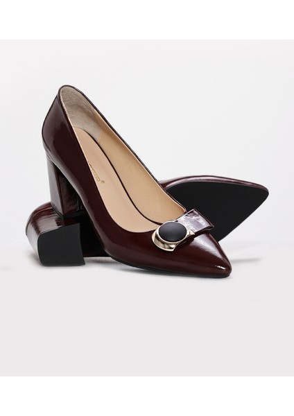 Hakiki Deri Kadın Kalın Topuklu Ayakkabı 215ZA3164