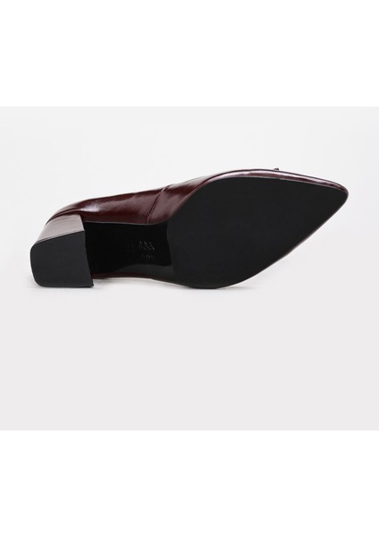 Hakiki Deri Kadın Kalın Topuklu Ayakkabı 215ZA3164