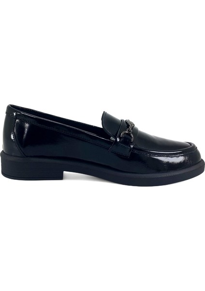 258 25KA Kadın Günlük Ayakkabı Siyah Rugan modelleri