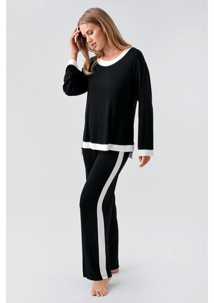 Uzun Kollu Basic Esnek Viskoz Pijama Takım 18209 fiyatları