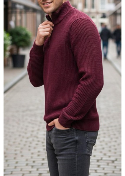 Nex Yarım Fermuarlı Dik Yaka Kalın Erkek Kazak fiyatları