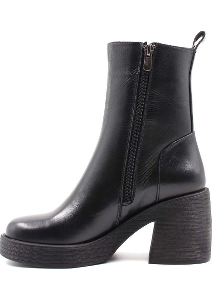 Deri Kürklü Kadın Kalın Topuklu Bot 217KZA0657-03