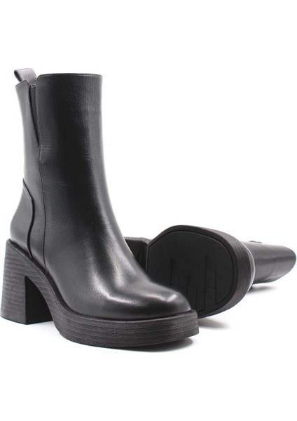 Deri Kürklü Kadın Kalın Topuklu Bot 217KZA0657-03