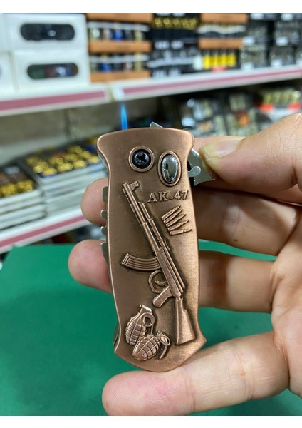 AK47 Figürlü Metal Bıçaklı Çakmak modelleri