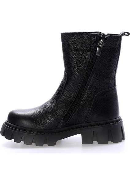 Hakiki Deri Kürklü Unisex Çocuk Kar Bot 612KFA1634-2