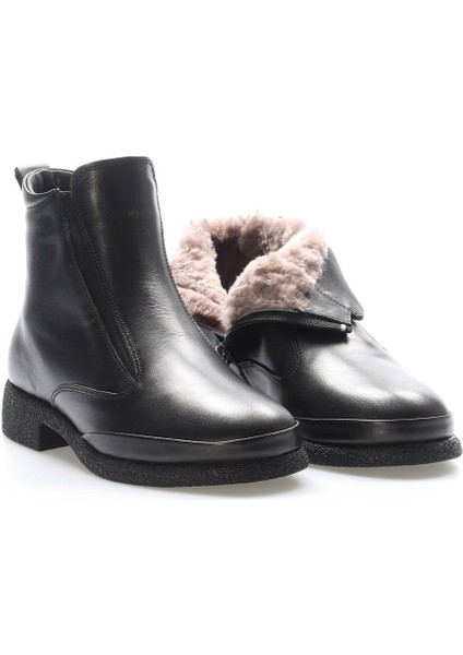 Hakiki Deri Kürklü Kadın Klasik Bot 217KZA668-254