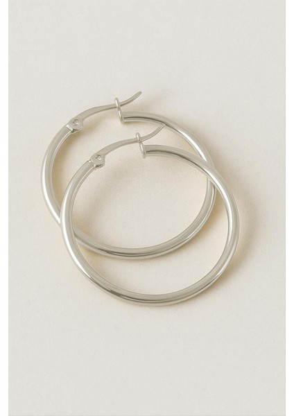 Halka Lüks Çelik Küpe 4,5 cm