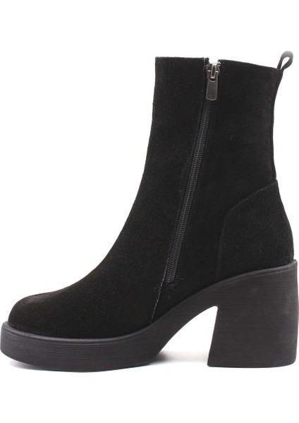 Deri Kürklü Kadın Kalın Topuklu Bot 217KZA0657-03