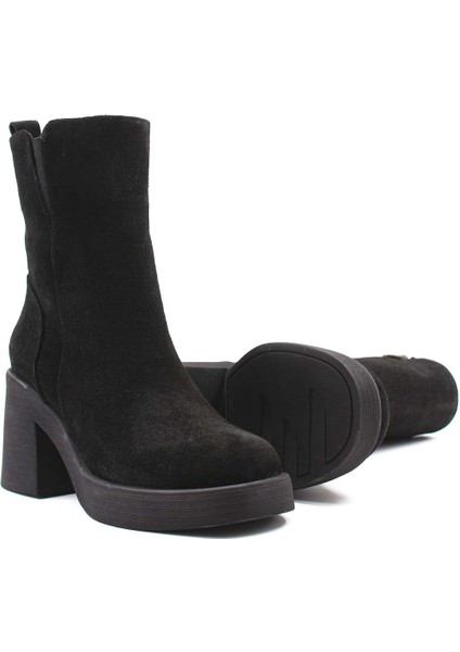 Deri Kürklü Kadın Kalın Topuklu Bot 217KZA0657-03