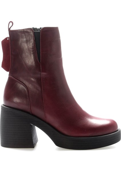 Deri Kürklü Kadın Kalın Topuklu Bot 217KZA0657-03