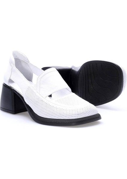 Deri Kadın Kalın Topuklu Ayakkabı 217ZA758-02