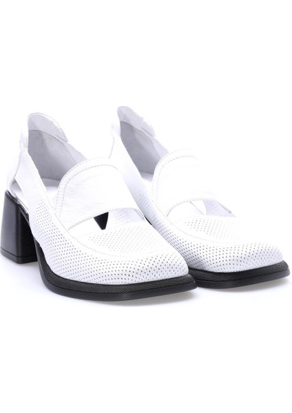 Deri Kadın Kalın Topuklu Ayakkabı 217ZA758-02
