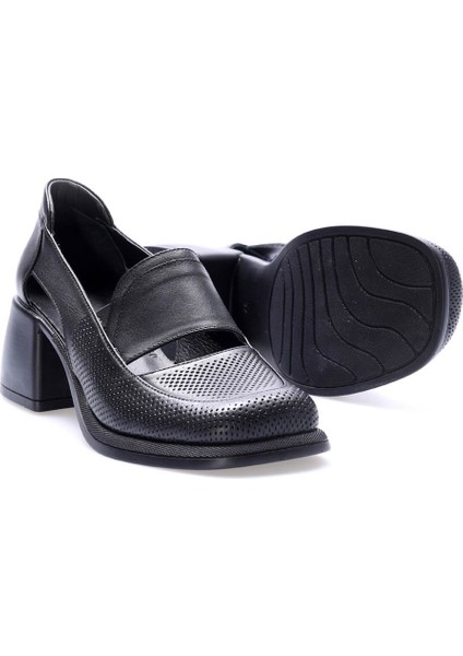 Deri Kadın Kalın Topuklu Ayakkabı 217ZA758-02