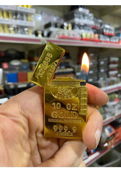 Gold Bar 10 Oz Külçe Görünümlü Metal Çakmak