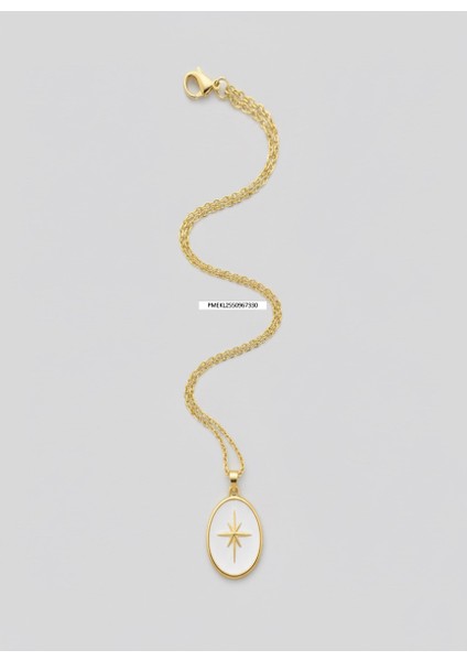 ERKEK GOLD KAPLAMA BEYAZ MİNELİ KUTUP YILDIZI KOLYE 65 CM PMEKL25509 fırsatları