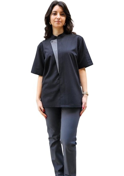 Aşçı Ceket Kısa Kol Likralı