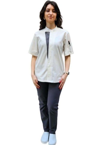 Aşçı Ceket Kısa Kol Likralı