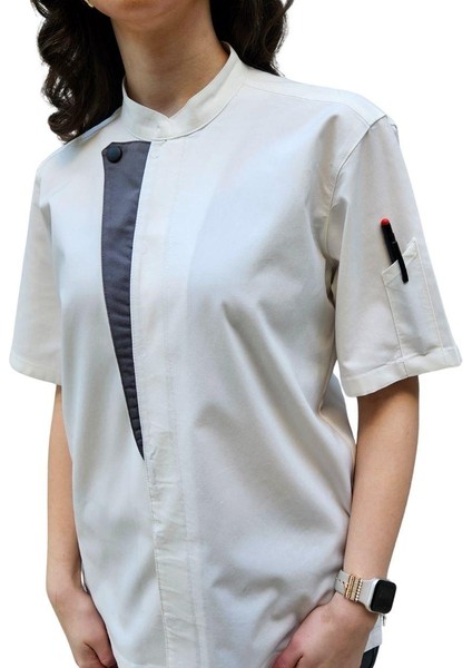 Aşçı Ceket Kısa Kol Likralı