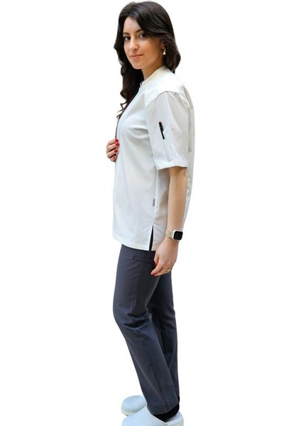 Aşçı Ceket Kısa Kol Likralı