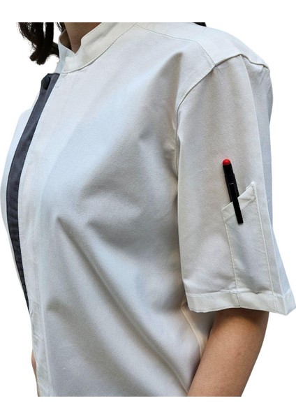 Aşçı Ceket Kısa Kol Likralı