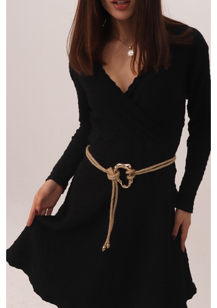 Pınkmark Kadın Gold Oval Ayarlanabilir Hasır Ip Kemer PMKM25785