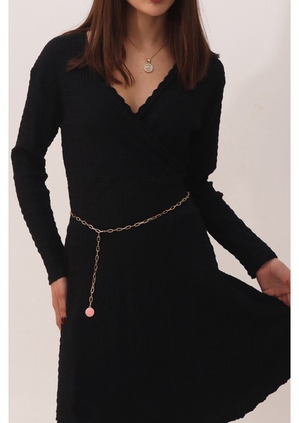 Pınkmark Kadın Gold Pembe Mineli Yuvarlak Ayarlanabilir Zincir Kemer PMKM25794