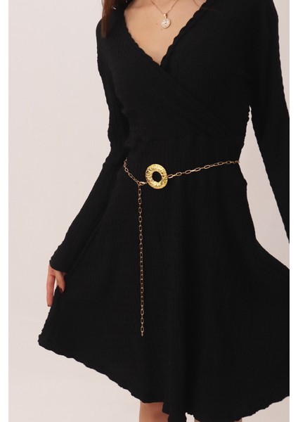 Pınkmark Kadın Gold Antik Yuvarlak Ayarlanabilir Zincir Kemer PMKM25789