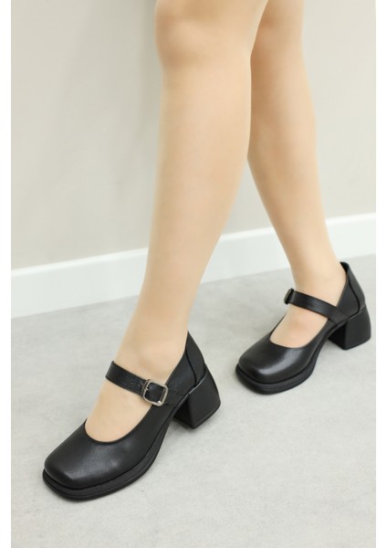 Deri Kadın Kalın Topuklu Ayakkabı 217ZA880-03 indirimleri