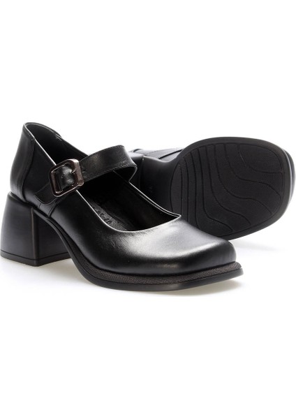 Deri Kadın Kalın Topuklu Ayakkabı 217ZA880-03