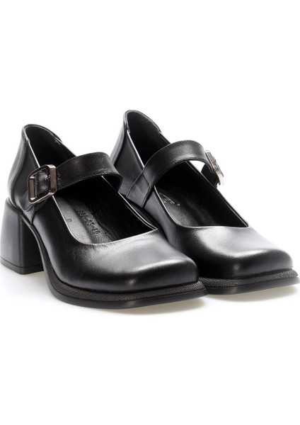 Deri Kadın Kalın Topuklu Ayakkabı 217ZA880-03