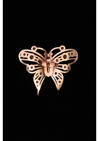 Pınkmark Kadın Gold Zirkon Taşlı Kelebek Iğneli Yaka Süsü Broş PMBRS25702 fırsatları