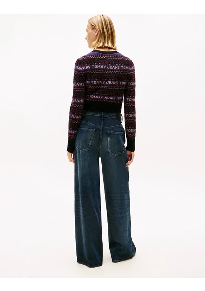 Tjw Fairisle Desenli Kadın Siyah Kazak DW0DW21691BDS modelleri