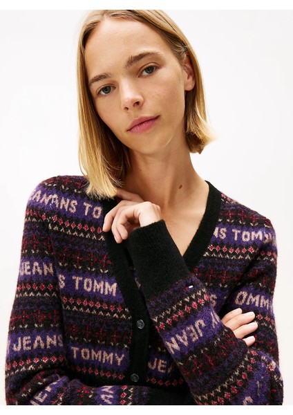 Tjw Fairisle Desenli Kadın Siyah Kazak DW0DW21691BDS fırsatları