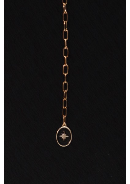 Pınkmark Kadın Gold Siyah Mineli Kutup Yıldızı Ayarlanabilir Zincir Kemer PMKM25795