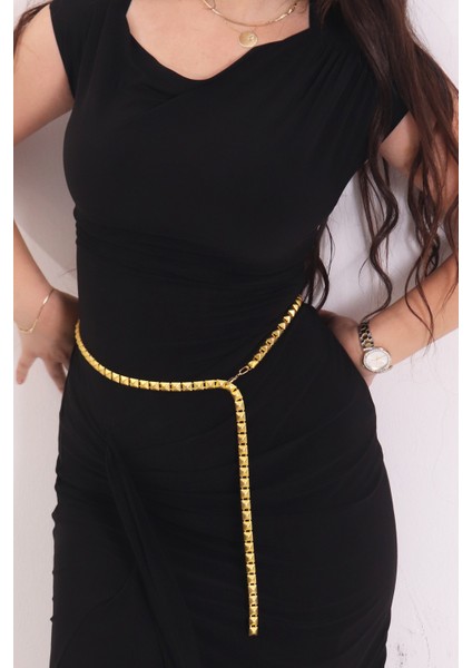 Pınkmark Kadın Gold Retro Ayarlanabilir Zincir Kemer PMKM25769