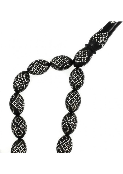 Sistemli Kumpaslı Gümüş Işlemeli Arpa Kesim Erzurum Oltu Taşı Tesbih fiyatları