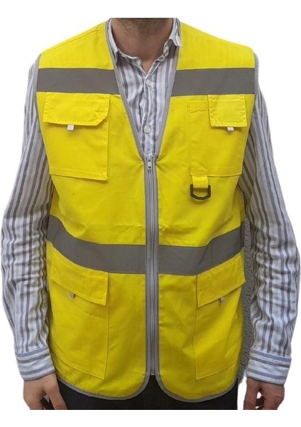 İşçi Çok Cepli Reflektörlü Alet Yeleği Sarı modelleri